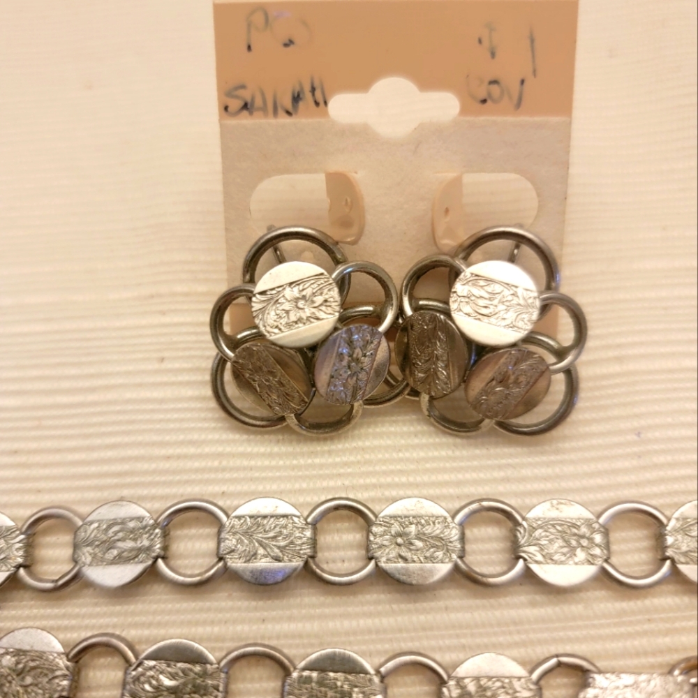 Sarah COVETRY Silver Set Necklace & Earrings VINTAGE